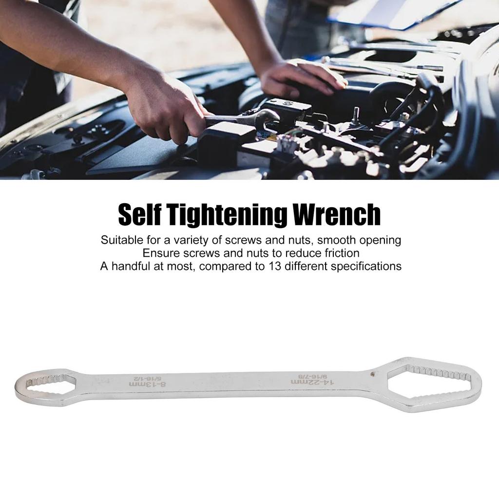 Double Ended Self Tightening Wrench Multifunctional 822mm Self Tightening Spanner for Auto Repair