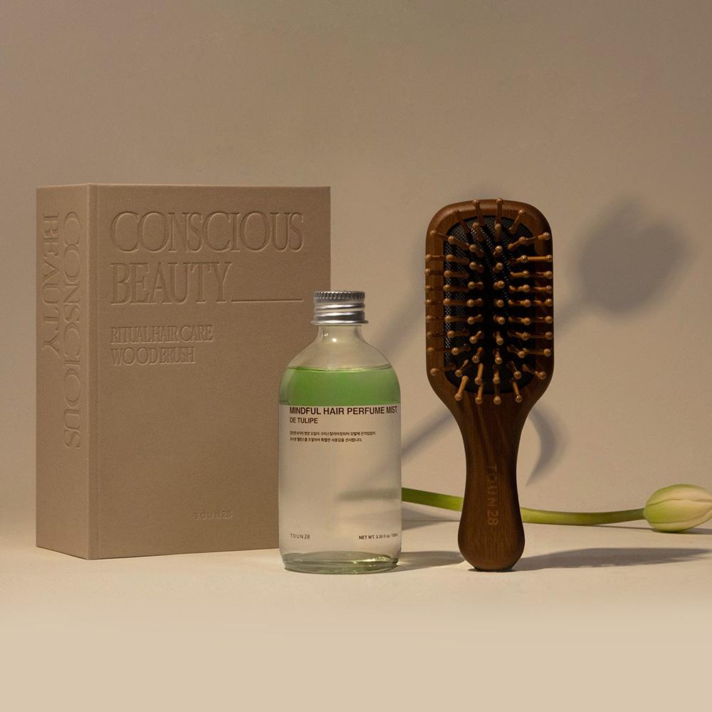 Tone28 Hair Perfume Mist 100ml + Therapy Brush Set (Choose 1 Baobab Cotton/Detulip Flower)