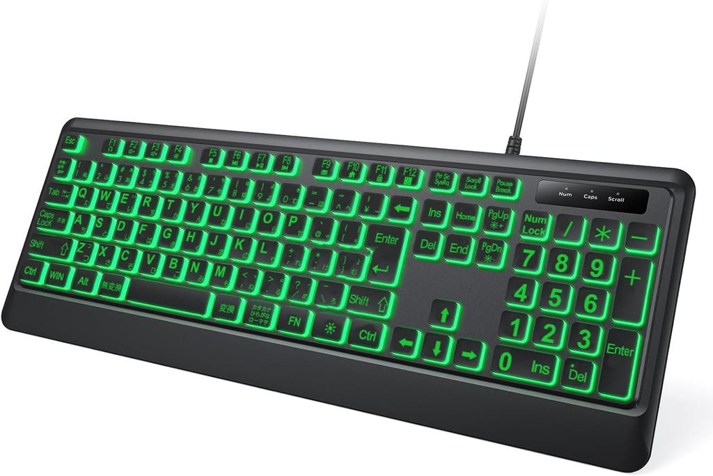 Клавиатура с большими буквами 7 сменных цветов с подсветкой USB проводная компьютерная USB штекер и складная проводная полноразмерная клавиатура для ноутбука Дополнительно - Подсветка,