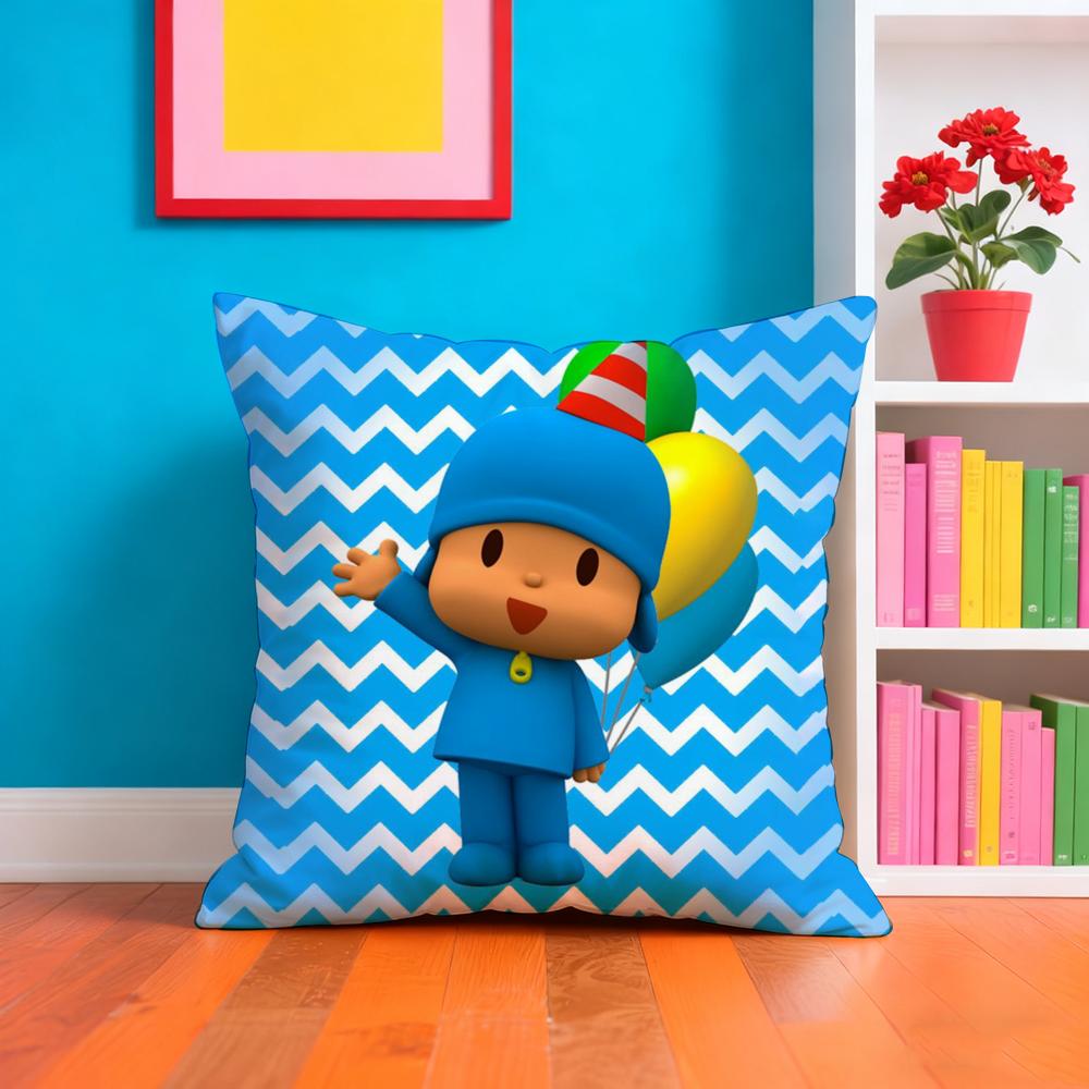 Мультяшная Милая Наволочка P-Pocoyo Плюшевая Ткань Мягкая Двусторонняя Печать Диван Теплая Зима Дом Подарок Наволочка