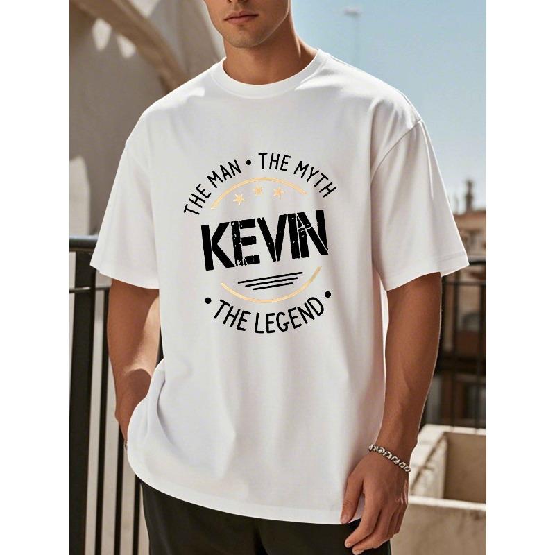 Мужская футболка с принтом "THE MAN KEVIN THE LEGEND", короткий рукав, европейский размер, летний повседневный топ
