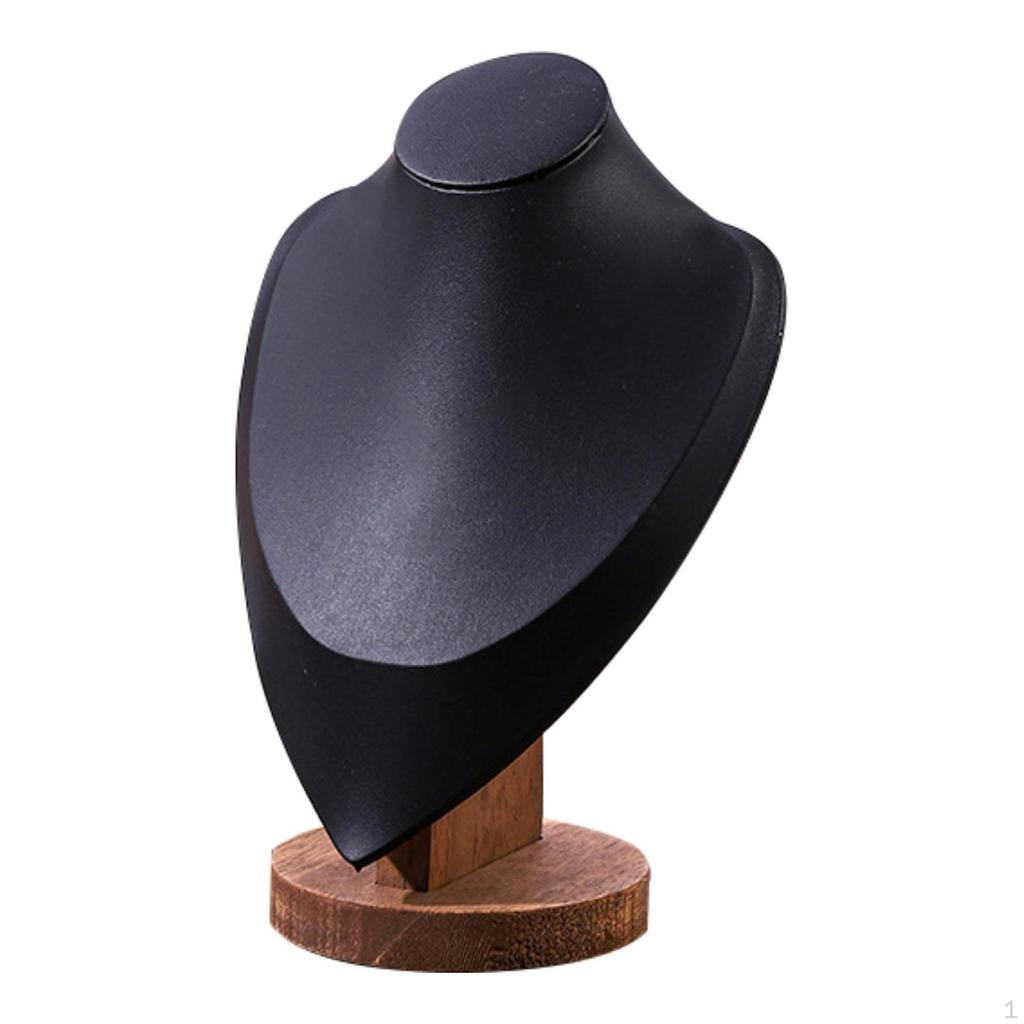 Necklace Display Bust Jewelry Holder Home Decor Wooden Base Elegant for Women Pendant Chain Stand