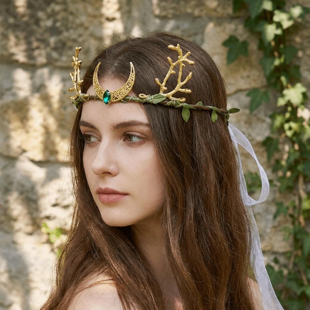 Diadem Elven Crown Fantasy Fairy Headpiece Festival Elf Tiara Hallowmas Cosplay