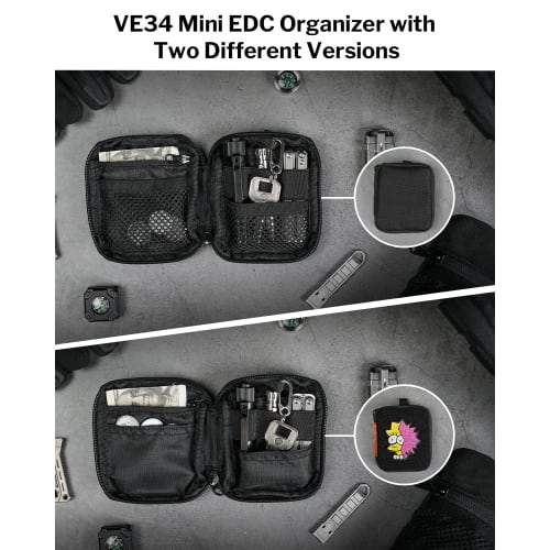 VIPERADE VE34 Small EDC Pouch, Mini EDC Organizer Pouch, Pocket Organizer Pouch EDC Wallet (for Men), Everyday Carry Small EDC Pocket Pouch (VE34-Blac