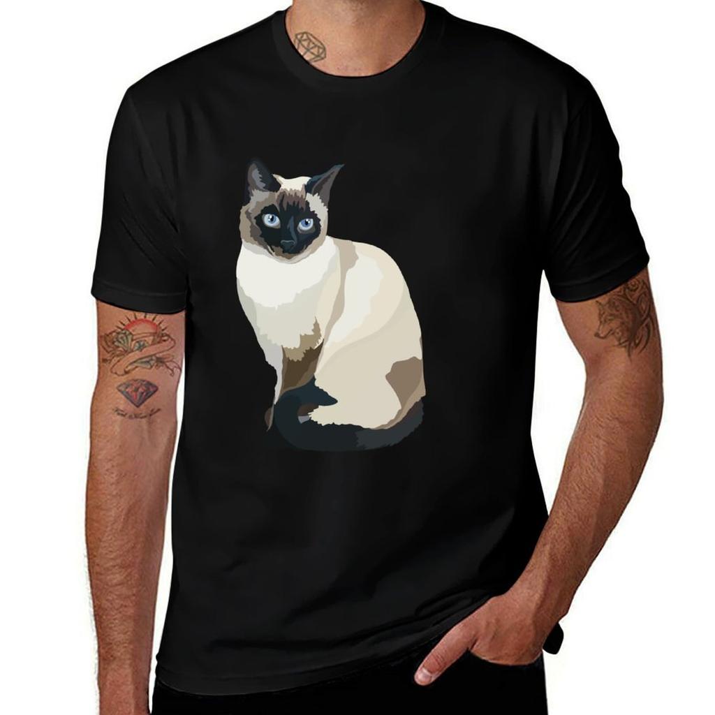 S is for Siamese Cat T-Shirt Outdoor Sports Short Sleeve Top