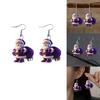 Праздничные фиолетовые акриловые серьги в виде Санты в винтажном стиле для рождественских аксессуаров