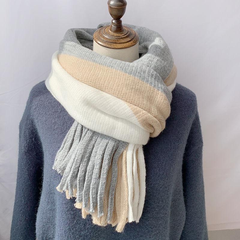 Pineapple Scarf Female Autumn and Winter Models Korean Wild Student Couple Cute Knitted Woolen Thick Warm Scarf