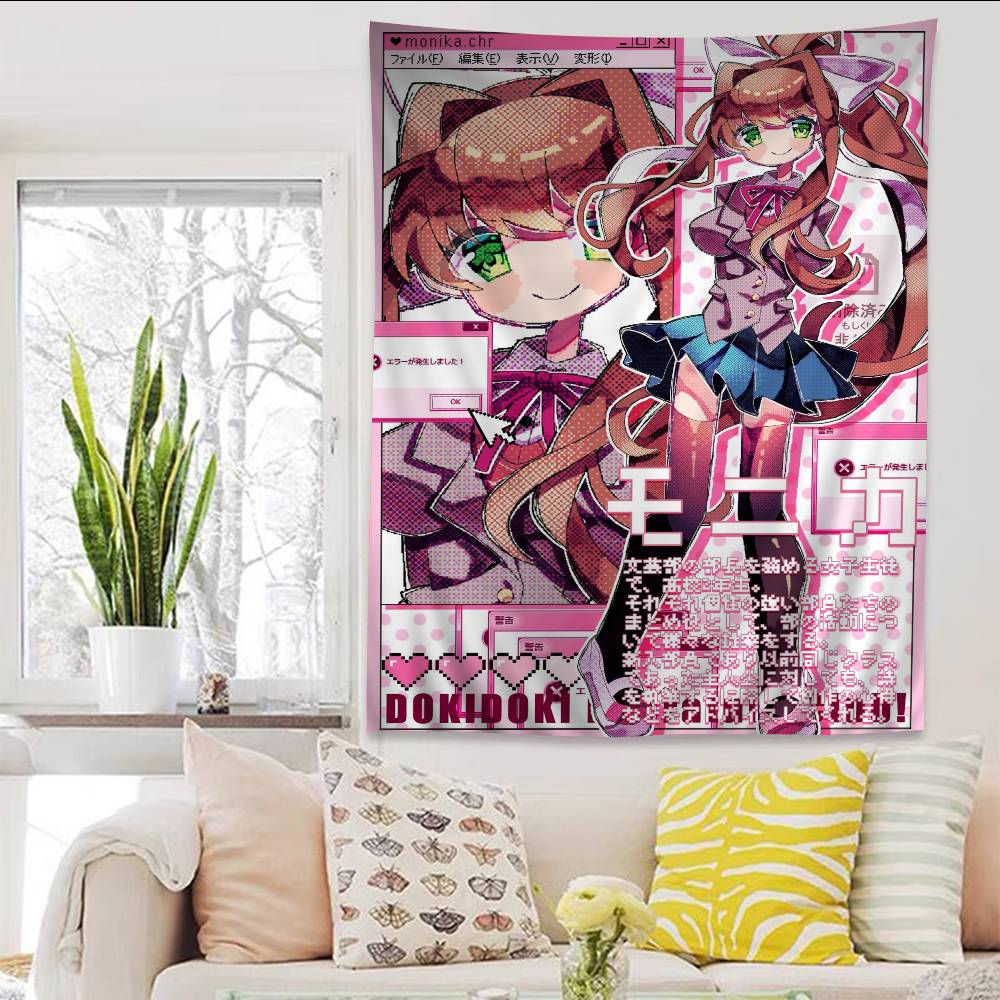 Doki DDoki LLiteratuare DIY Настенный гобелен для гостиной Домашний декор общежития Настенное искусство Декор