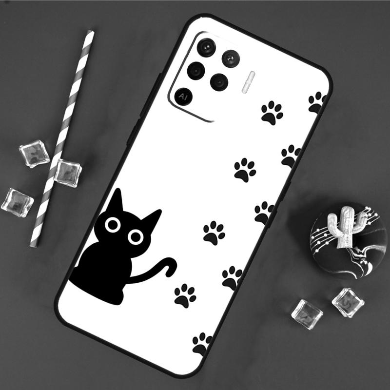 Чехол с лапкой собаки и кошки для Oppo A40 A60 A80 A16 A76 A96 A18 A38 A58 A78 A98 A91 A15 A17 A74 A94 A54 A57S