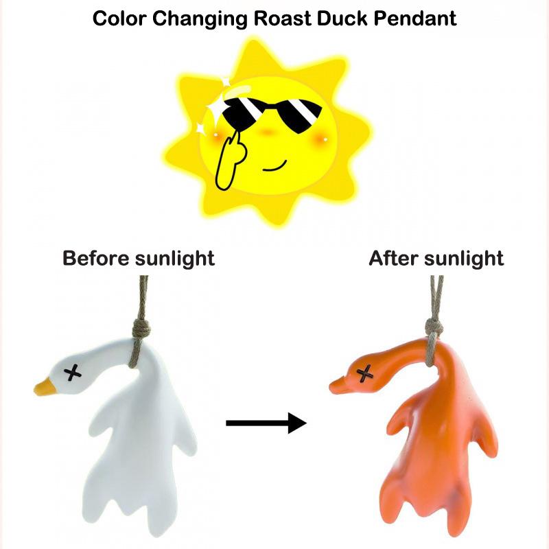 S/L Funny Color Changing Swing Goose Roasted Color Change Duck Car Ornament Auto Decoration Duck Rear View Mirror Accessories
