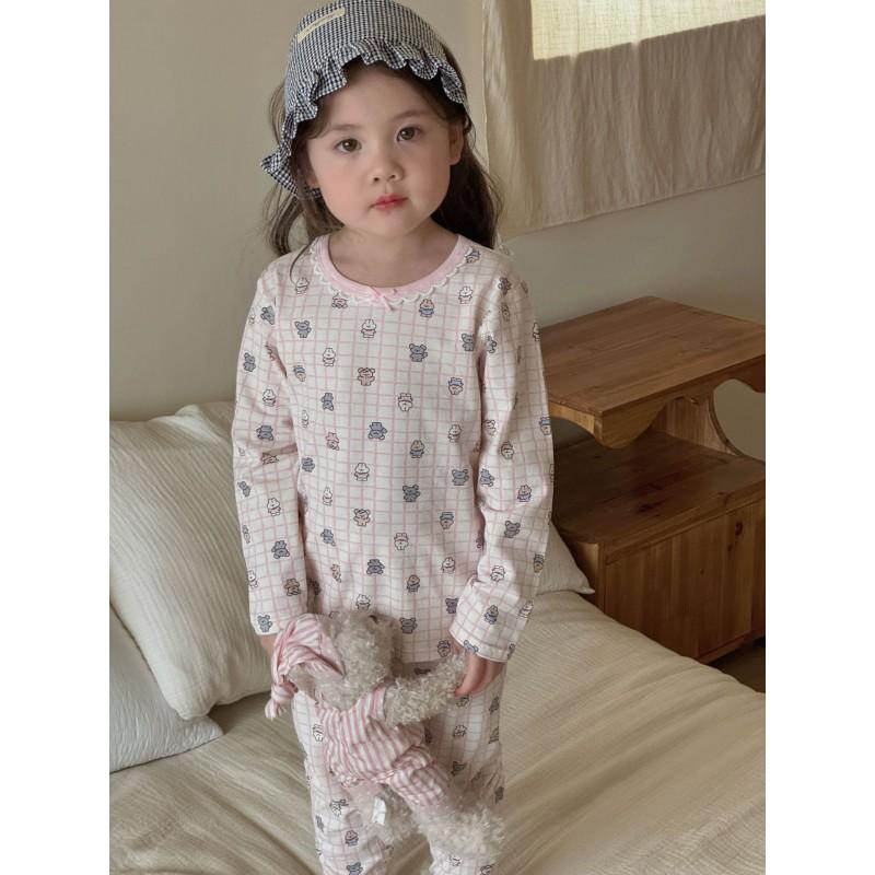 Kids Cotton Underwear Set Cartoon Sleepwear Boys Girls Pajamas