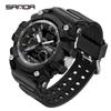 SANDA New Electronic Watch Waterproof Fashion Trend Black Technology Multifunctional Shockproof Men's Watch