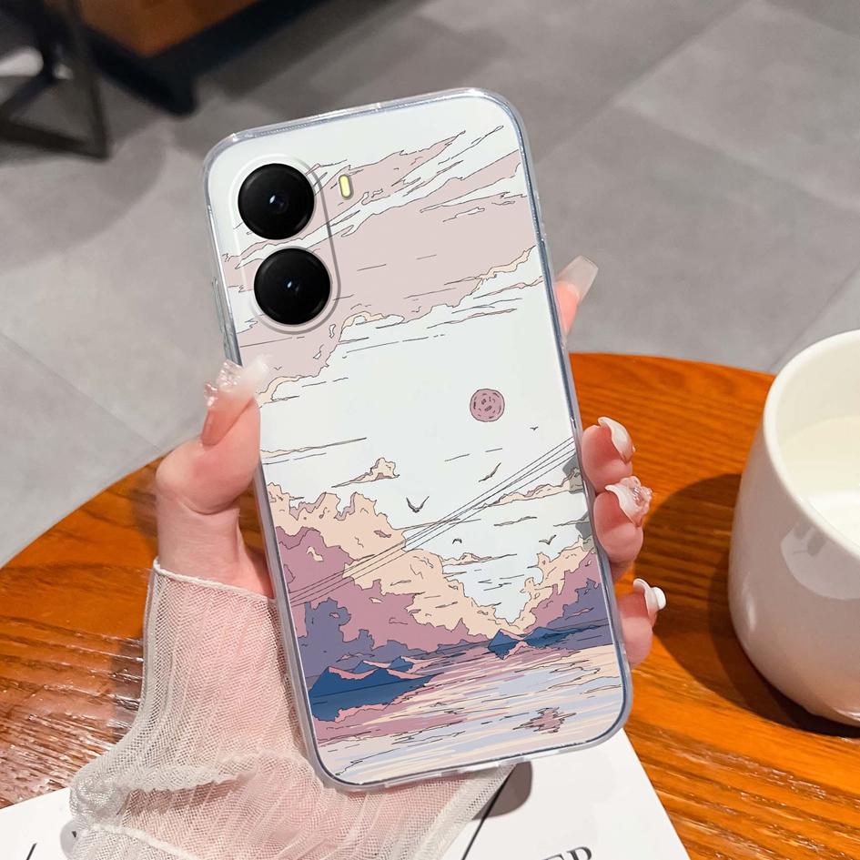 Для Xiaomi Poco X7 X6 M6 14T Pro Poco C71 C75 Xiaomi15 чехлы для телефонов Чехлы Изысканные пейзажи Ударопрочный жидкий силикон мягкий для Xiaomi Shell Bumper