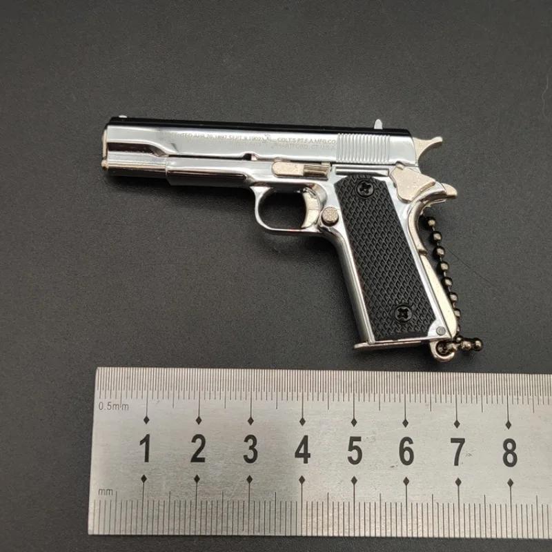 1:3 Металлический Золотой M1911 Colt Игрушечный Пистолет Модель Поддельный Пистолет Мини Сплав Брелок Выглядит Реалистично Коллекция Pubg Реквизит Подарок на День Рождения Подвеска для Мальчика
