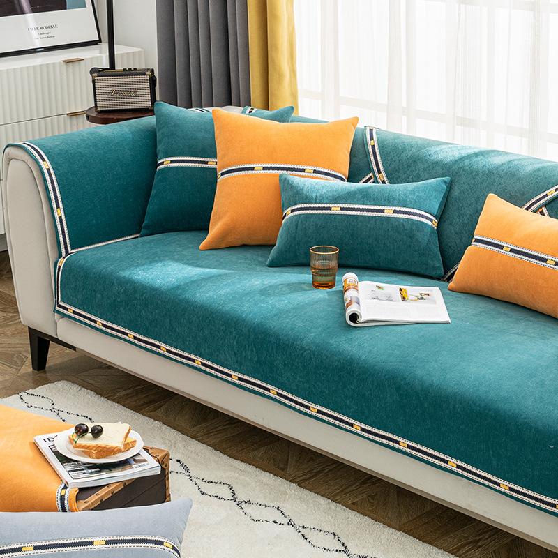 Легкий роскошный стиль, новый чехол для дивана из синельной кожи, универсальный нескользящий чехол для четырех сезонов, простой современный летний
