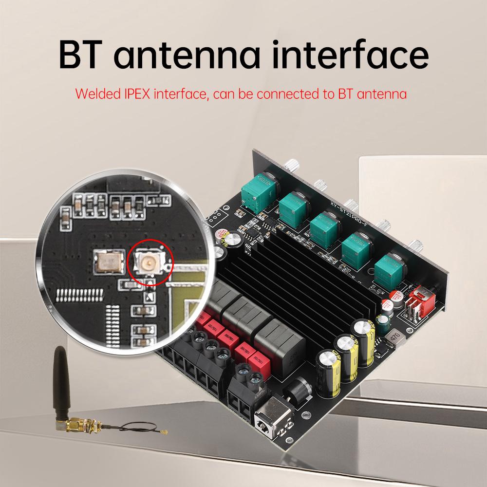 Плата усилителя 2.1 канала XY-ST21PRO Bluetooth-совместимая 5.2 100Вт+100Вт+200Вт Сабвуфер Чип TPA3221 Поддержка AUX USB-накопитель Звуковая карта