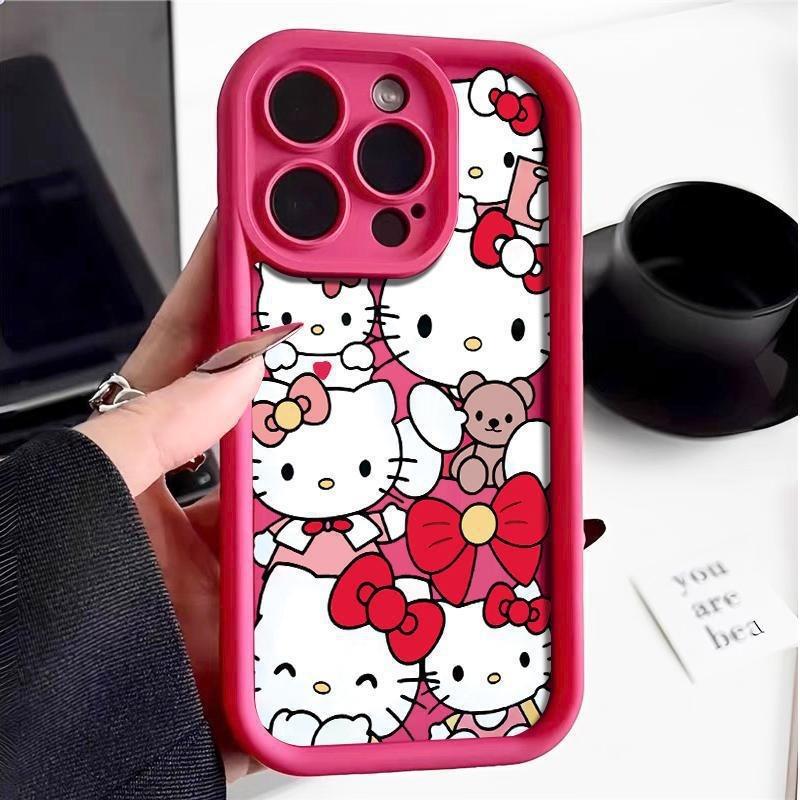 Explosive TEMU/Xiyin/TikTok Sanlio TK cat Hello Kitty for Apple 16 mobile phone case ladder