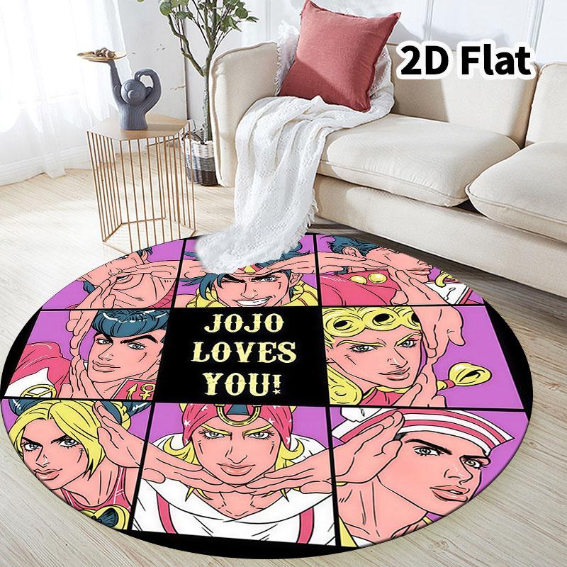 Ковер круглый ковер JoJo's Bizarre Adventure для гостиной, спальни, дивана, игровой комнаты, нескользящий коврик для пола