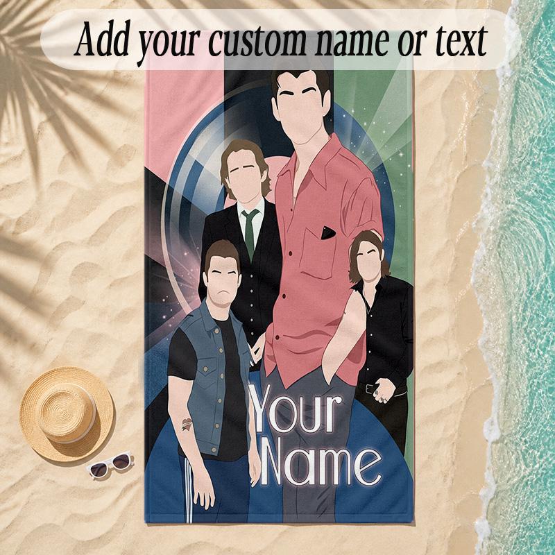 Beach TowelArctic Monkeys Custom Name Text Personalized Soft Towel for Beach Pool Indoor Home Decor Gift