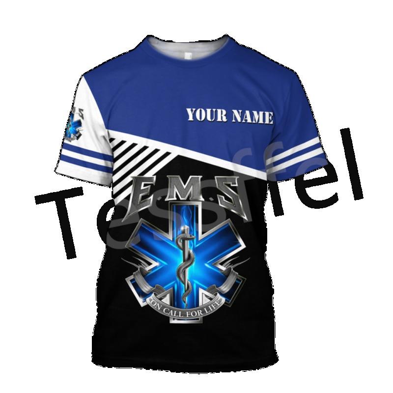 Tessffel Emergency Medical Service Technician EMT EMS Paramedic Hero Новые модные унисекс повседневные футболки с коротким рукавом с 3D-принтом s-3