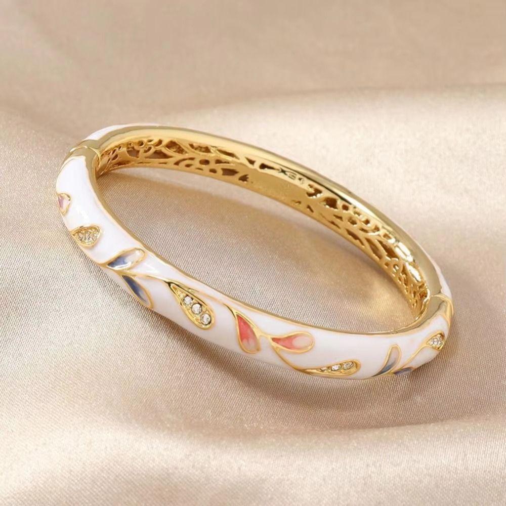 Эмаль Винтажный браслет-перегородчатая эмаль традиционный женский браслет на руку ажурный цветочный браслет для девочек