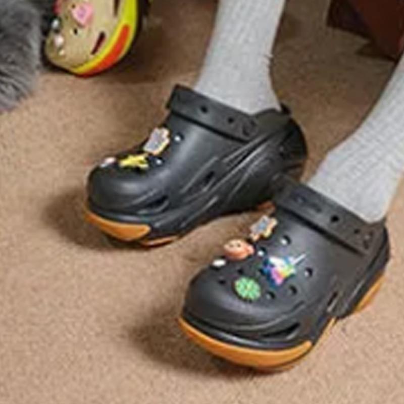 Crocs Кроксы Bubble Crush Унисекс Черные Удобные Минималистичные Дышащие Уличные Кроксы 210061-0WC