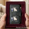 Unique cartoon cute cat men's large capacity wallet with business card slot and cash pocket suitable for formal occasions and office use perfect gift