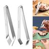 2 Pieces Fish Bone Tweezers, Remover Tool, Portable Stainless Steel Flat and Slant Tweezers