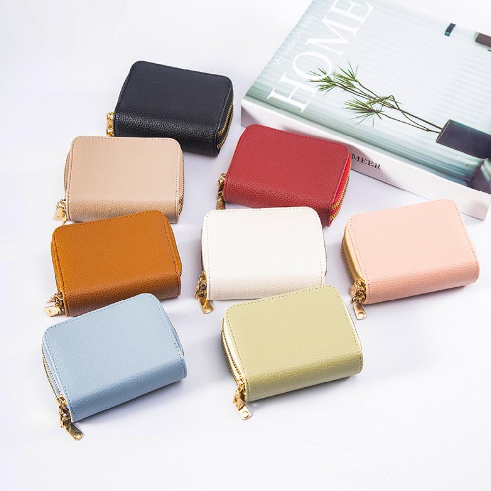 Двухслойная женская сумка для документов на молнии, многофункциональная и с несколькими отделениями для удостоверения личности