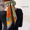Ribbon Long Strip Silk Scarf Headband Retro Woman Headdress New Printing Tied Hair Turban