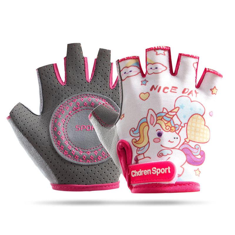 Half finger children's gloves outdoor sports boys and girls fitness skateboard training