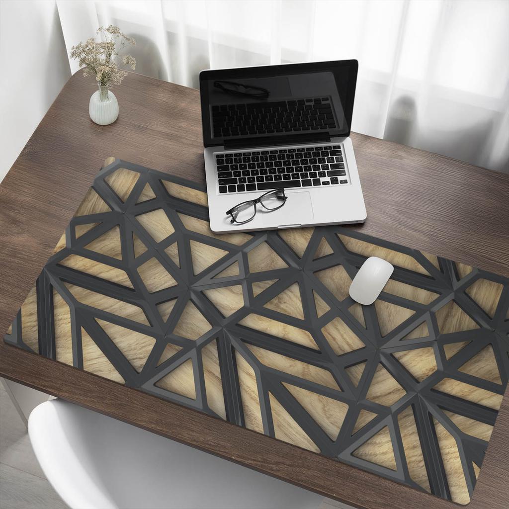 Antypoślizgowa Mata Na Biurko Z Nadrukiem Geometryczny Wzór 3D 120X60 Cm