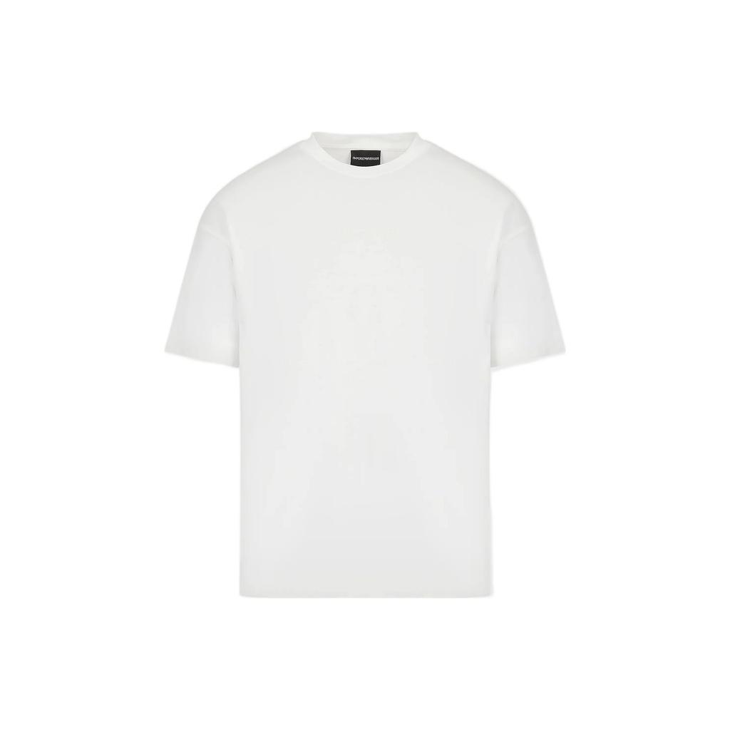 Emporio Armani Мужская повседневная футболка с коротким рукавом и круглым вырезом, однотонная, весна-лето 23, топ, белый, 3R1TV71-JWZZ1-0101