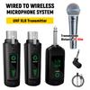 Система UHF XLR-адаптера Беспроводная система передатчика и приемника для микрофона Динамическая ручная система микрофона Аксессуары