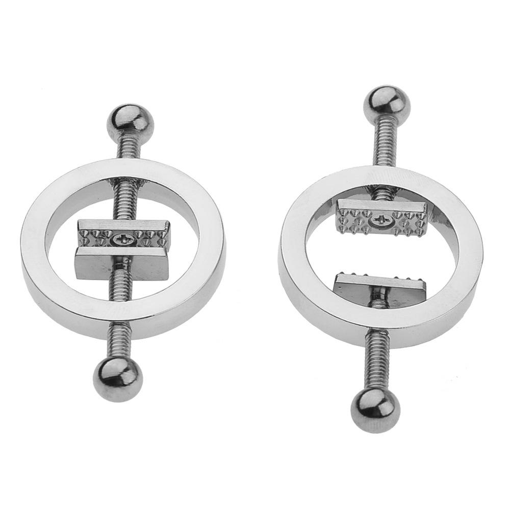 Stainless Steel Adjustable Nipple Clips - Erotic Nipple Stimulation, Breast Bondage Restraint, BDSM Fetish Toy for Women