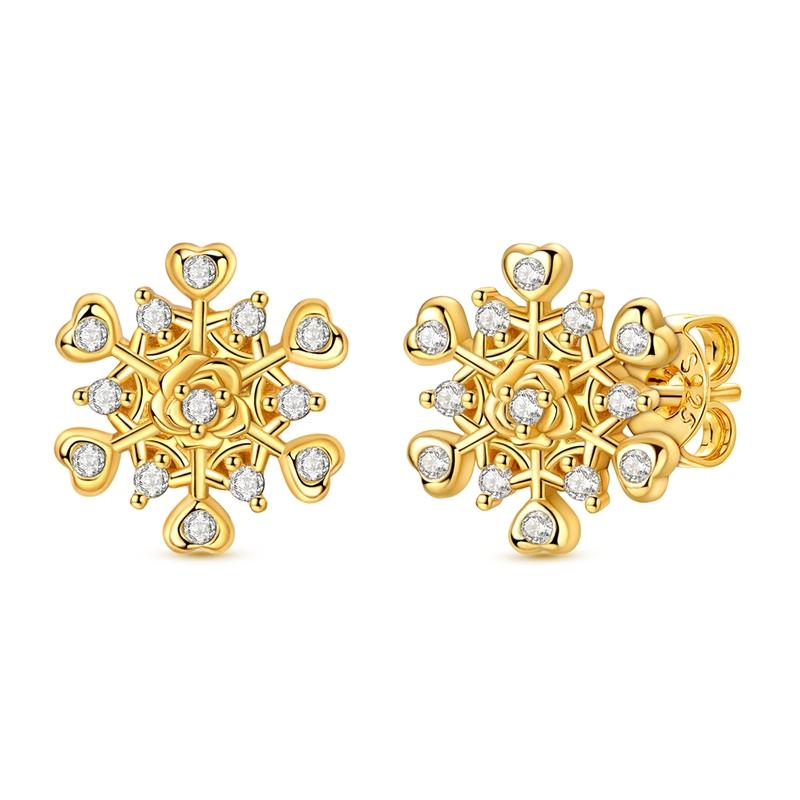 925 Silver Earrings Shining Zircon Cherry Rainbow Flower Mushroom Iris Flower Hoop Earring for Women Party Jewelry Gift