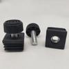 1/2/4Pcs Round Square Adjustable Foot Mats With Nuts Pipe Plug Furniture Tube Cover