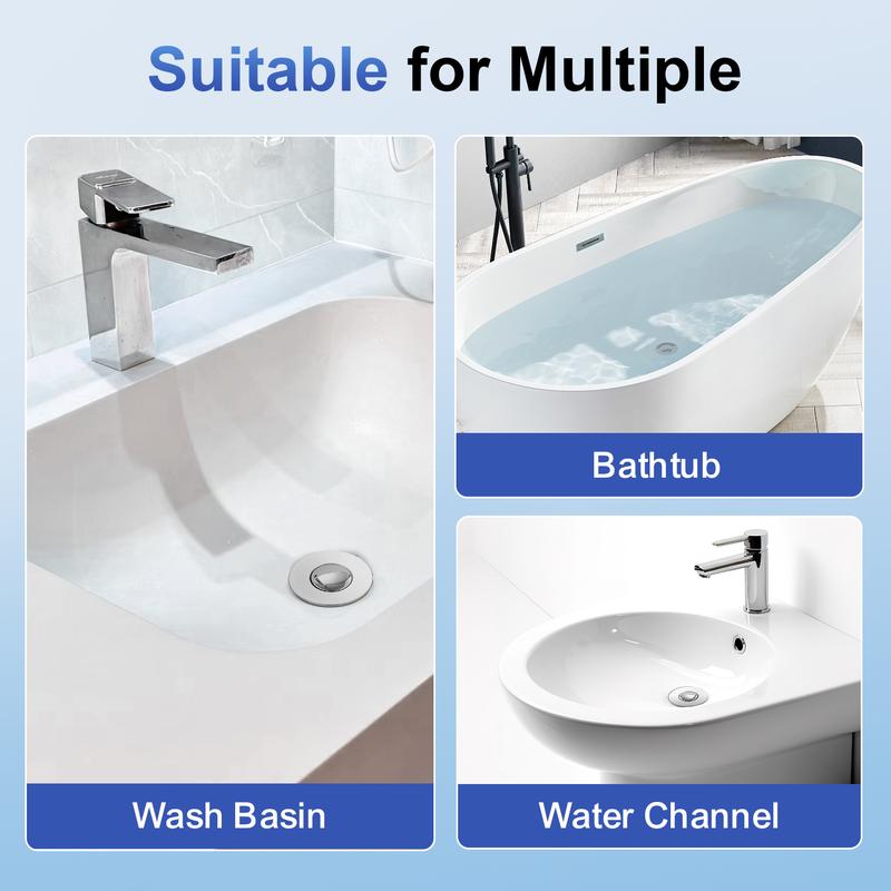 JOMST Bath Universal 2-в-1 заглушка для раковины в ванной комнате, выдвижная, со съемным фильтром из нержавеющей стали, препятствующим засорению, заглушка для слива волос, против запаха