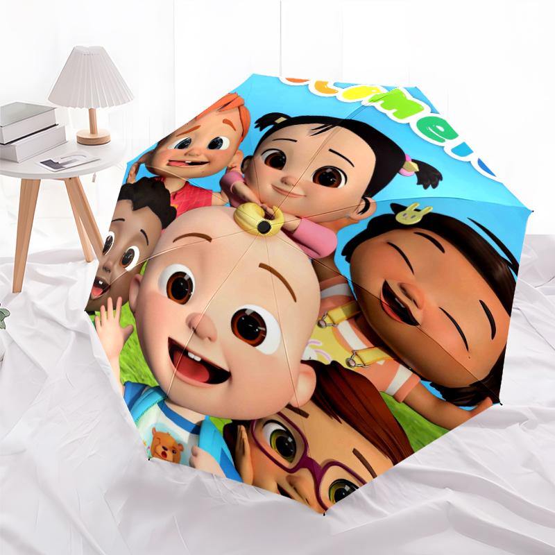 Cocomelon Fashionable Automatic Opening/Closing Folding Umbrella. Portable and Foldable, Ideal for Gift, Travel, and Daily Use.