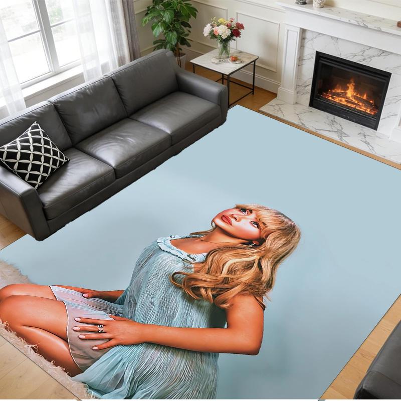 Sabrina Carpenter Print Crystal Velvet Plush Rug Anti?Slip Wear?Resistant Floor Carpet For Indoor Household Home Decoration