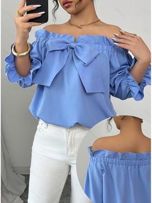 Женский универсальный топ на одно плечо с бантом - Коллекция Весна/Лето 2025