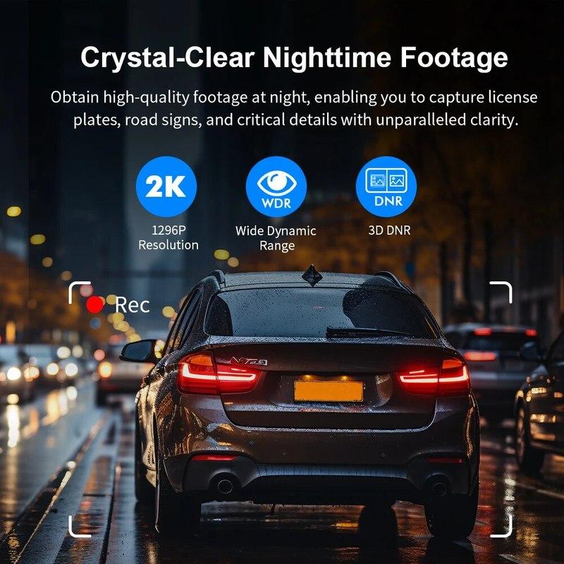 2K Dash Camera For Car DVR Dash Cam KAWA D5 Video Recorder Emergency Voice Control Night Vision WiFi APP Monitor WDR Dashcam