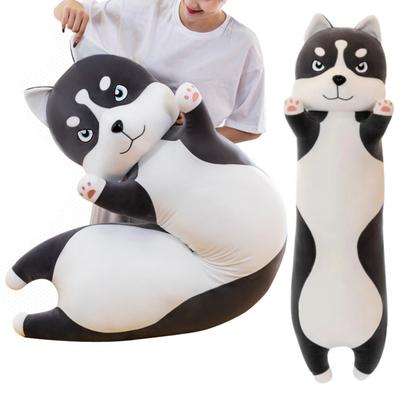 Плюшевая кукла Хаски Мягкая набивная игрушка Длина 110/130 см Пушистая подушка-собака Декоративная подушка в форме животного для поддержки талии и спины