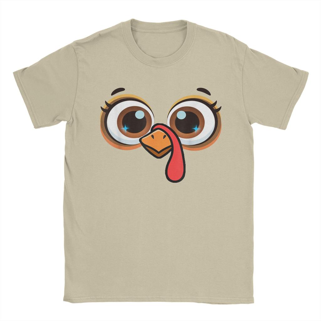 Funny Turkey Face Thanksgiving -Cute Family Matching Men's T Shirt  Casual Tee Shirt Short Sleeve Crew Neck T-Shirt Clothing