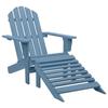 VidaXL Adirondack Garden Chair with Ottoman Solid Fir Wood Blue