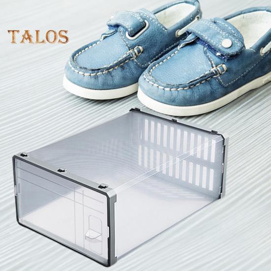 Дизайнерская коробка для обуви с пряжкой. Простота установки. Полезный прозрачный контейнер для хранения обуви. Товары для дома.