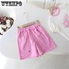 Девочки Брюки Летние Шорты Розовые Пуговица Мода Детские Джинсовые Шорты Брюки Пять Четвертей