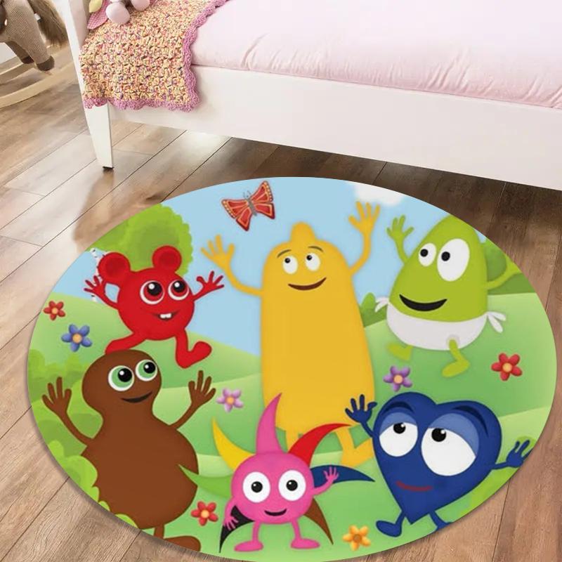 Babblarna Round Area Rug,Carpet Rug for Living Room Bedroom Sofa Playroom Decor,Non-slip Floor Mat50