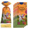 50Pcs Easter Bunny Candy Bags Large Capacity Cartoon Pattern Cute Cookie Candy Wrapping Bag Party Gift Bags