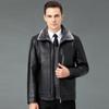 Winter New Style Fur One-piece Middle-aged Leather Jacket for Men with Velvet and Thickened Middle-aged and Elderly Dad's Sheep Leather Wallet Jacket